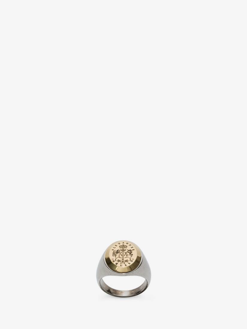 Anillos Alexander McQueen Signet Hombre - Plateados - Mexico 206-UXRCTE